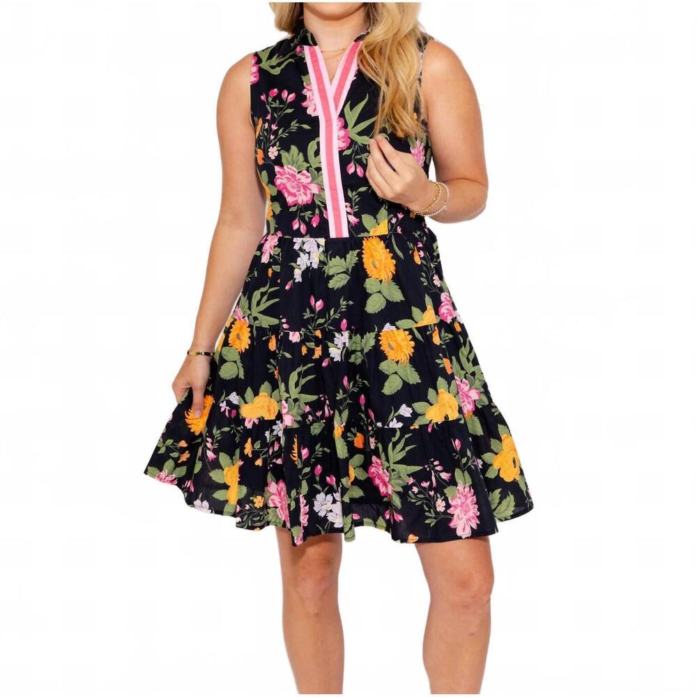 NEW THML bloom & bright dress in black